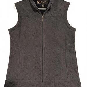 Straight Down Gray Fleece Vest Cozy Stylish Womens Medium 100% Polyester