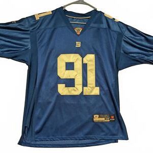 Vintage Reebok Stitched Jersey Size 48 NFL New York Giants Justin Tuck #91 XL
