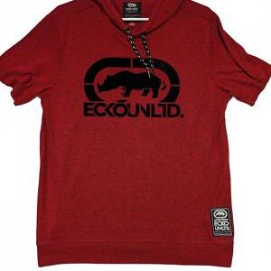 Ecko Unltd Short Sleeve Hoodie Red T-Shirt Graphic Logo Mens Medium