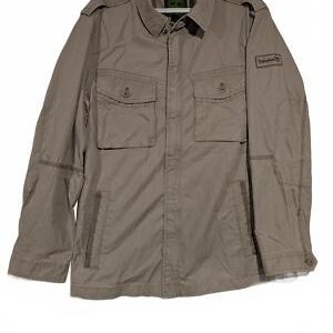 Timberland Lightweight Utility Jacket Tan Mens Medium 100% Cotton Polyester