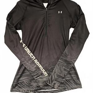 Under Armour Women's 1/4 Zip Long Sleeve Shirt - Black Gradient Design XS