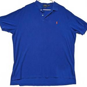 Polo Ralph Lauren Classic Fit Blue Polo Shirt Orange Horse 2XL