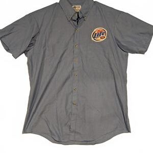 Miller Lite Vintage Button-Up Shirt 17.5" Neck XL