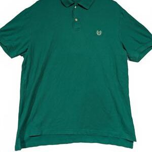 Chaps Classic Collared Polo Shirt Green Mens Large 100% Cotton