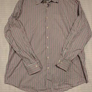 Peter Millar Casual Collared Checkered Long Sleeve Golf Shirt Mens XXL 100% Cott