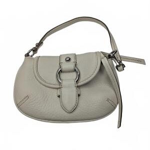 Banana Republic Elegant Cream Leather Handbag with Unique Closure