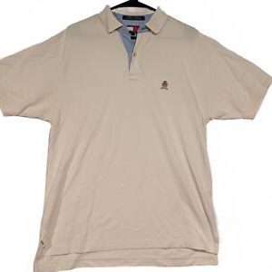 Tommy Hilfiger Men's Polo Shirt - Classic Fit Cream White Size Medium