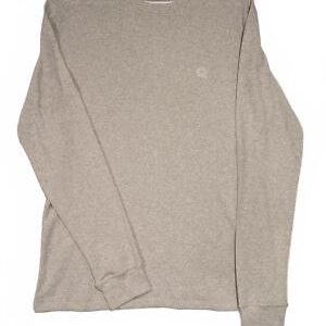 Akademiks Thermal Waffle Knit Long Sleeve Shirt Gray Pullover Men's S