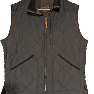 J Crew Sussex Quilted Zip Vest Corduroy Collar Navy Outerwear Mens Large