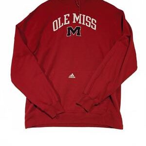 Adidas Ole Miss Red Hoodie Mens Medium