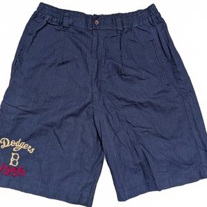 Mirage First String Dodgers 1955 Blue Embroidered Lounge Shorts Mens XL 35x10