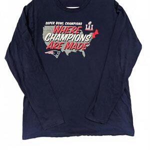 NFL Pro Line Super Bowl LI Patriots Champions Long Sleeve Shirt Mens Large