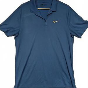 Nike Golf Dri-Fit Polo Shirt Blue Standard Fit Mens Size Large