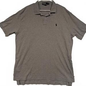 Polo Ralph Lauren Mens Gray Short Sleeve Polo Shirt Size XL 100% Cotton