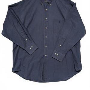Ralph Lauren Long Sleeve Big Buttondown Button-Up Shirt Classic Navy 16.5 34/35