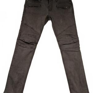Hudson Biker Jeans with Zip Pockets Black Grey Mens 36