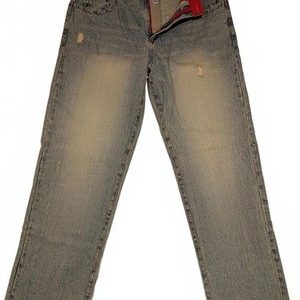 Indigo Red Ronnie Light Wash Distressed Straight Jeans Mens 38x34 Vintage Y2K