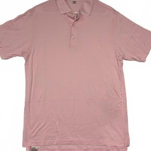 Peter Millar Pink Polo Shirt Short Sleeve 100 Percent Cotton Size Medium Mens