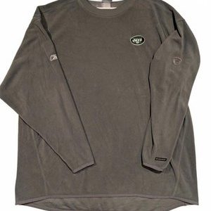 Reebok NFL Equipment Jets Fleece Pullover Gray Long Sleeve Shirt Mens 2XL