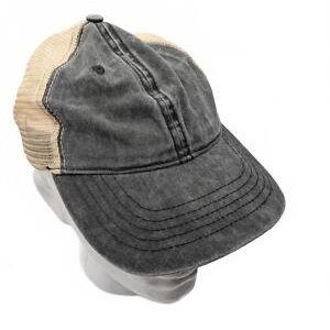 Vintage Style Trucker Cap - Gray & Beige Infinity Headwear OSFM