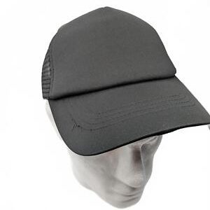 Plain Black Trucker Baseball Hat Cap with Mesh Back NWT