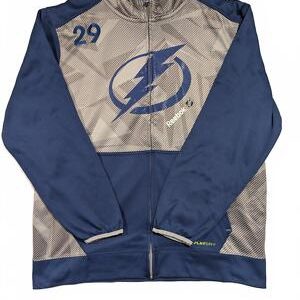 Reebok Tampa Bay Lightning Center Ice Full Zip Hoodie Number 29 Mens Large