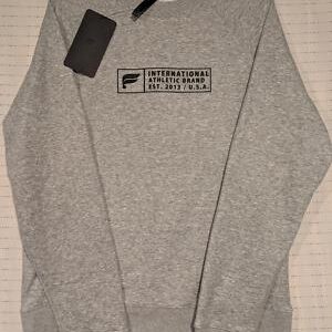Fabletics Go To Crew Sweatshirt Gray Pullover Logo Graphic Mens Small