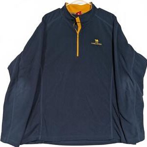 Camel Crown Fleece Quarter Zip Pullover Navy Yellow Accent Mens XXL