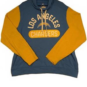 Los Angeles Chargers Pullover Hoodie Fanatics Drawstrings - Blue & Gold Mens XL