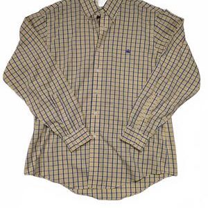 Brooks Brothers Original Polo Plaid Button-Down Shirt - Yellow & Blue Mens Large