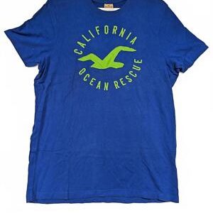 Hollister California Ocean Rescue T-Shirt - Blue Mens XL