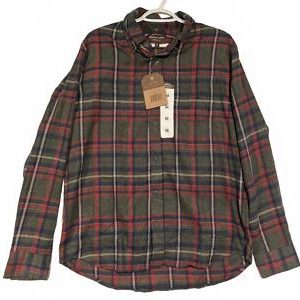 Mountain Ridge Men's Checkered Flannel Shirt - Size M Red Green