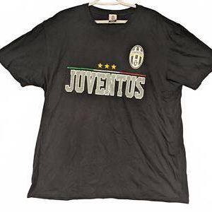 Juventus Classic Logo T-Shirt Mens XL Cotton Black Italy