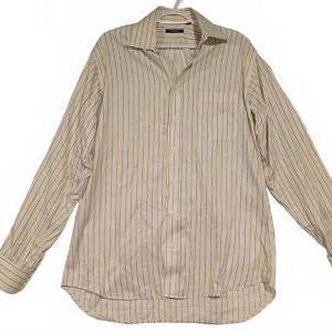 Burberry London Yellow Striped Button-Up Shirt Mens Large 15 1/2 15.5
