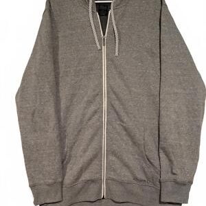 ONeill Gray Blank Full Zip-Up Hoodie Mens XL 24x33 Drawstrings