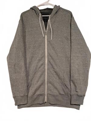ONeill Gray Blank Full Zip-Up Hoodie Mens XL 24x33 Drawstrings