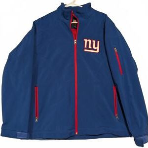 New York Giants Logo Softshell Jacket  Blue Red Mens Large 25x28