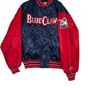 Vintage BlueClaws Satin Varsity Jacket - Mens XL MLB Genuine Nylon 29x29
