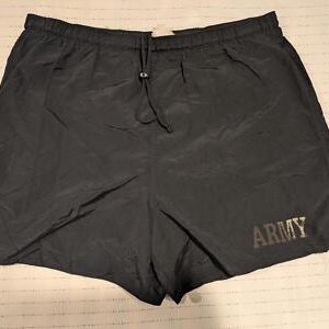 Black Army Short Trunks - Mens Large Physical Fitness Uniform PFU Nylon