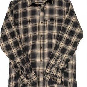 Carhartt Force Flannel Shirt Plaid Button-Up Gray Men’s M Long Sleeve Workwear