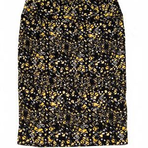 Lularoe Cassie Pencil Skirt - Black Yellow Floral - Size 2XL 36x26 Stretch