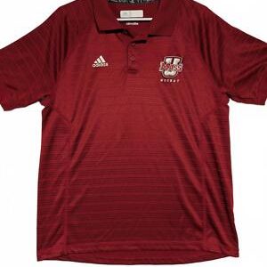 Adidas Climalite UMass Hockey Polo Maroon Short Sleeve Medium Mens