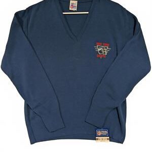 Vintage New York Giants Garan Sweater V Neck Blue NFL Pullover Mens Medium