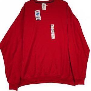 Fruit of the Loom Eversoft Cotton Bright Red Sweatshirt - Mens 2XL Moisture Wick