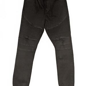 East Pointe Black Distressed Biker Jogger Denim Pants Stretch Mens L 32x29