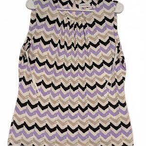 Calvin Klein Chevron Print Sleeveless Tank Top Womens Large Polyester