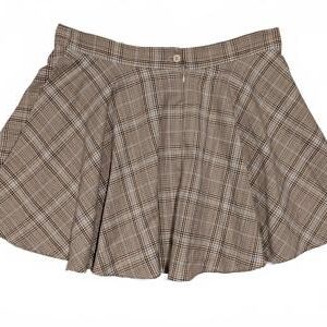 Aeropostale Chic Brown Plaid Flared Mini Skirt Womens XL 34x17 Polyester