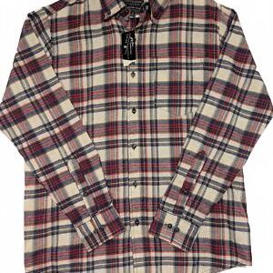 Jackson Hole Flannel Shirt Plaid Red Blue Beige Long Sleeve Mens Small