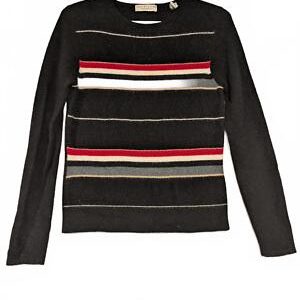 Lord & Taylor 2 Two Ply Cashmere Sweater - Stylish Striped Design