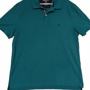 Nautica Performance Deck Polo Shirt Classic Fit Teal Mens Size XXL Cotton